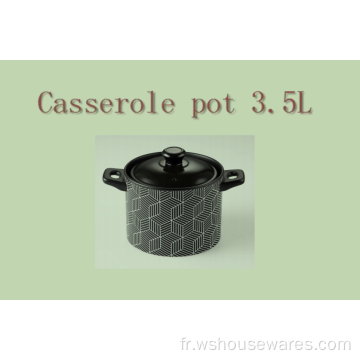 Casserole en céramique noire avec couvercle